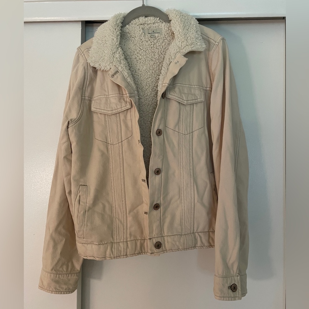 Beige fur lined jacket